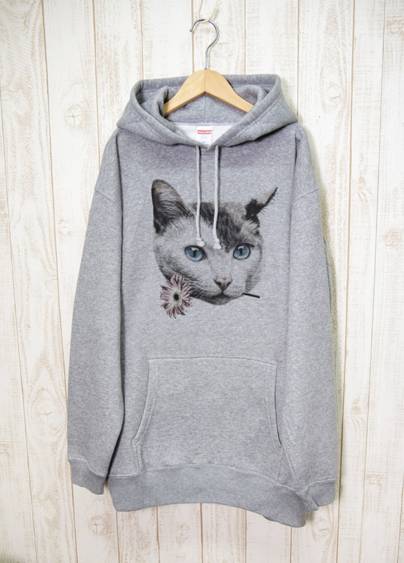 ronronCAT BIG HOODIE　Here you go（ヘザーグレー） / R028-PB-GR