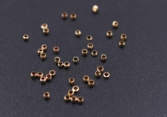 GM-093 600個  つぶし玉 1.5×2mm アクセサリーパーツ ゴールド 3X【200ヶ】