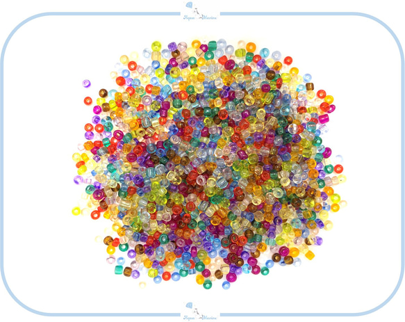 E8-2 シード ビーズ カラフル クリア MIX 約2mm 約1000粒 15g ミックス カラー ハンドメイド