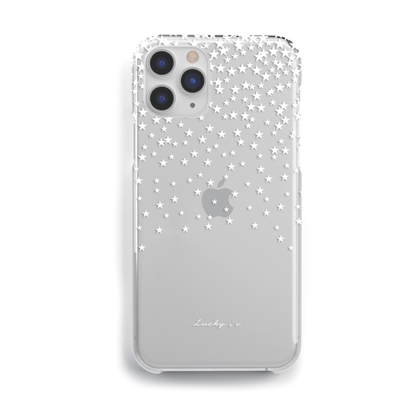 Twinkling Stars★White　iPhone11XR/Max/X/XS/8/8Plus/クリアケース/その他