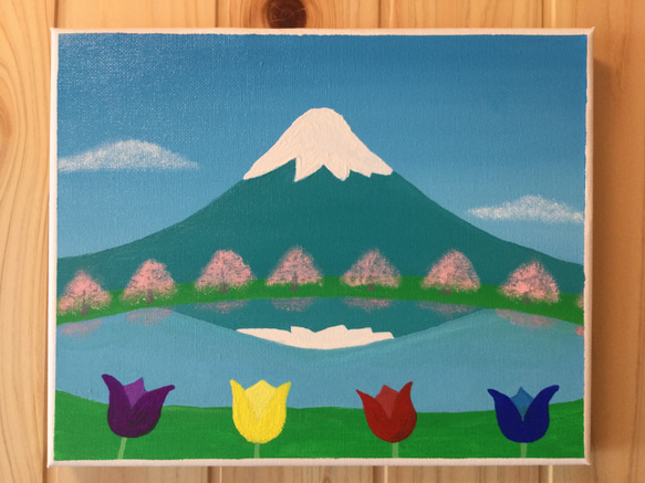 原画。春の富士山。F3号。約220×273mm。