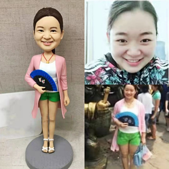 【オーダーメイド】お写真入から 3D 肖像画 似顔絵 人形 フィギュア 彼氏 彼女 誕生日ケーキトッパー 記念日カップル