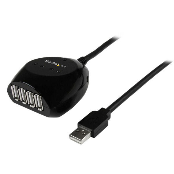 15m USB2.0 リピーター & 4ポートUSBハブ　USB2EXT4P15M　1個　StarTech.com（直送品）