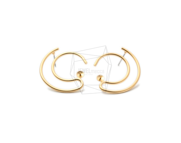 ERG-1196-MG【2個入り】オープンハーフサークルピアス,Open Half circle Post Earrin