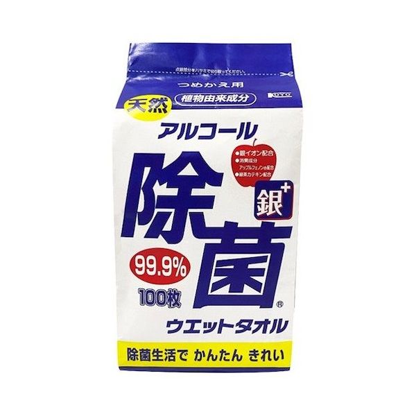 コーヨー化成 コーヨーカセイ まとめ買い 天然アルコール除菌ウエットタオル(詰替用100枚入り)1536個 00-0432-1536P 1式（直送品）