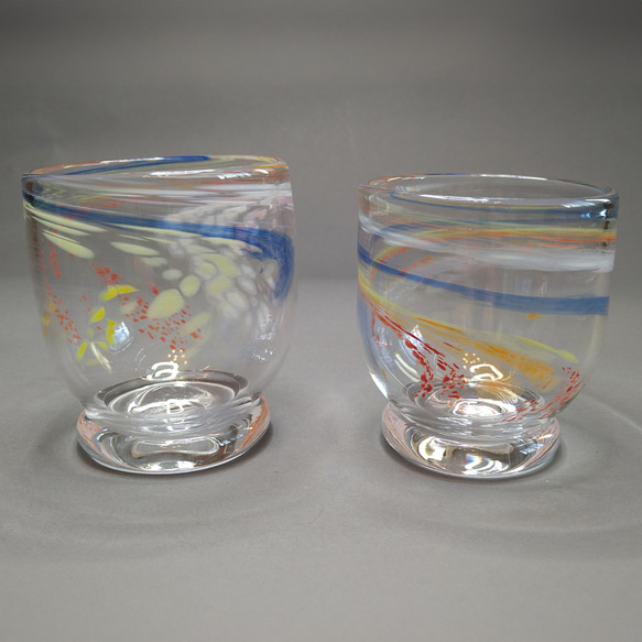 ロックグラス2個セット虹スパイラルRainbow Spiral Rocks Glass Set of 2