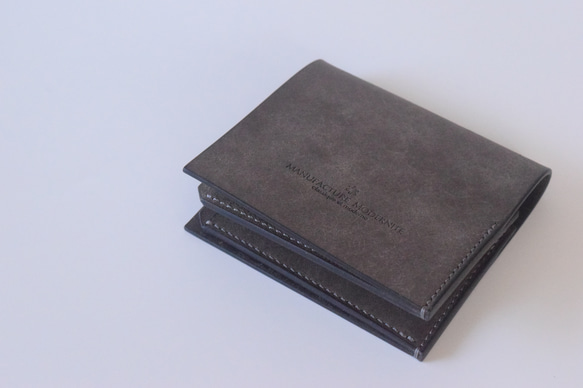 [受注生産品] No.016M [billfold] 二つ折り財布(グレー)