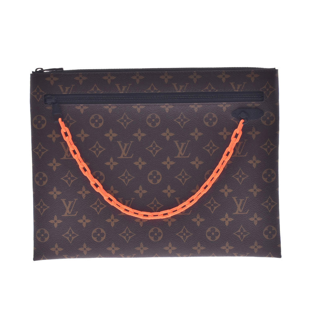 LOUIS VUITTON ルイヴィトン モノグラム ソーラレイポシェット A4 ブラウン/黒/オレンジ M44484 メンズ モノグラムキャンバス クラッチバッグ 未使用 