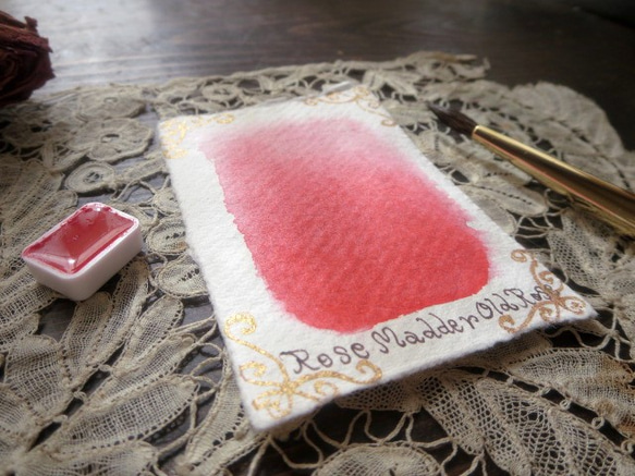 *♥香る水彩絵具 茜 Genuine Rose Madder Old Rose Attar Watercolor♥*