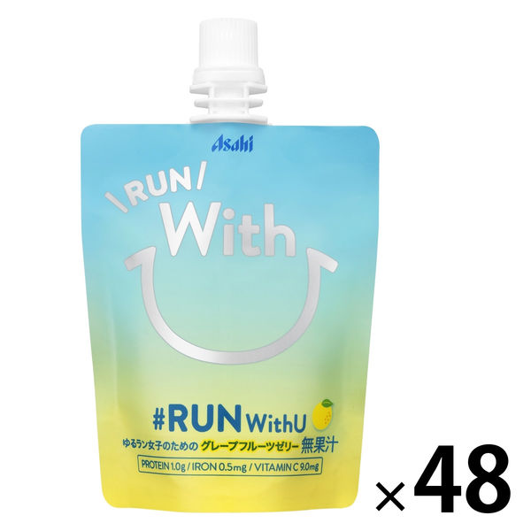 アサヒ飲料 RUN With U 口栓付パウチ 70g 1セット（48個）