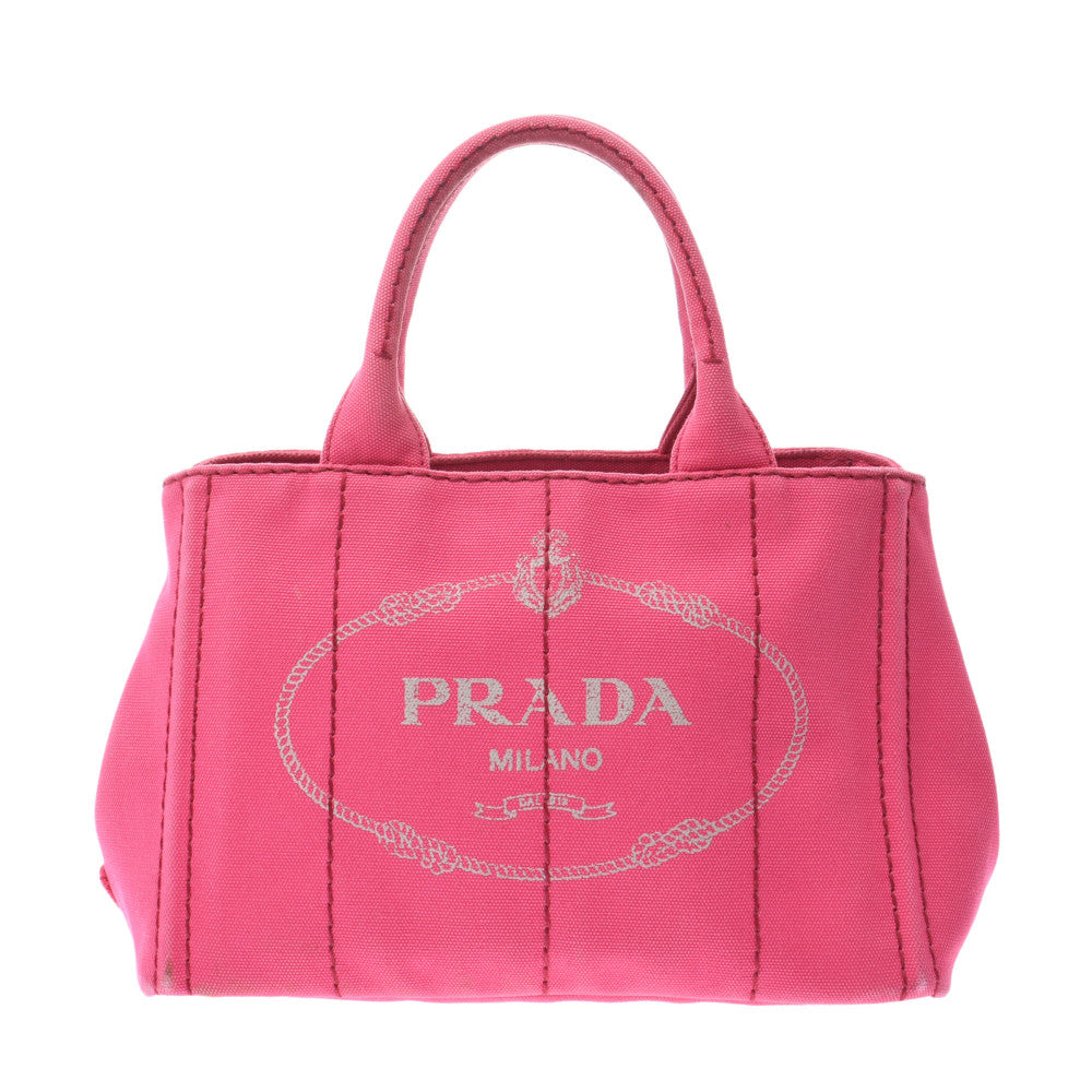 PRADA プラダ カナパミニ ピンク 1BG439 レディース キャンバス トートバッグ Bランク 中古 