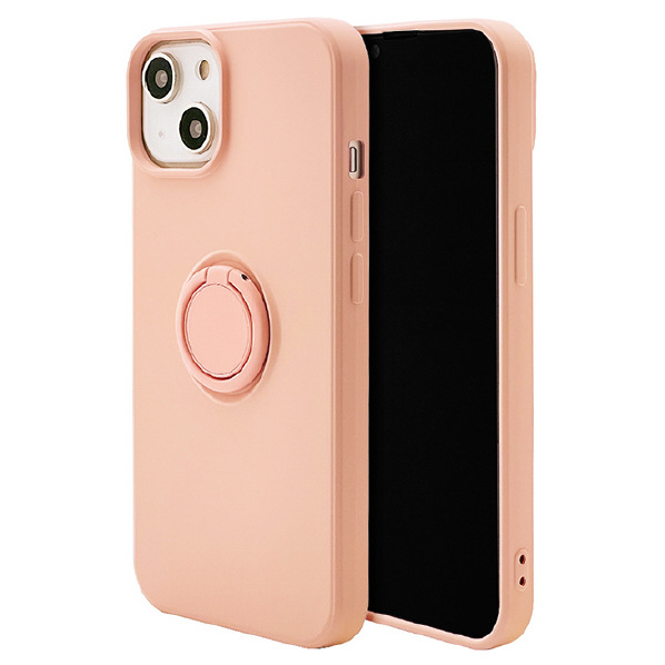 ラスタバナナ iPhone 14/13用TPUリングケース スモーキーピンク 7070IP261TP