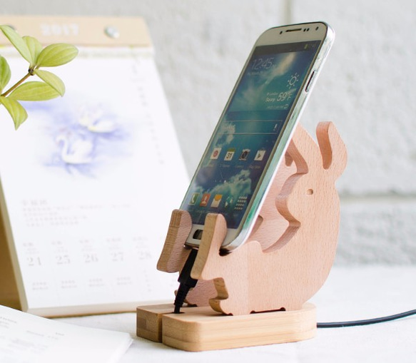 [クリスマスギフト交換] Bunny┇iPhone Android Log Phone Holder