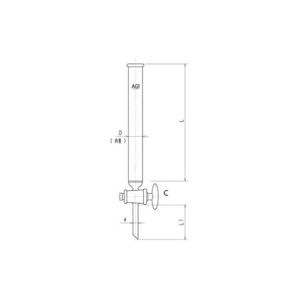 旭製作所 コック付クロマトカラム（フィルター付） ガラスコック