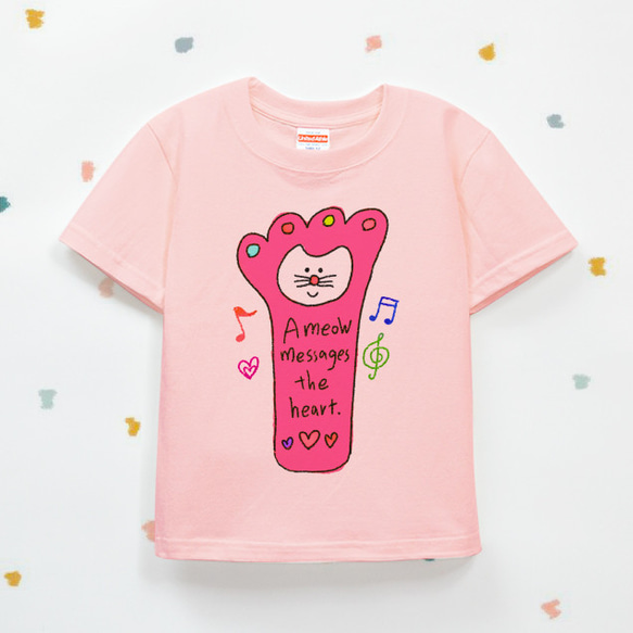 Kids キッズ　Ｔシャツ（猫の手/アプリコット）