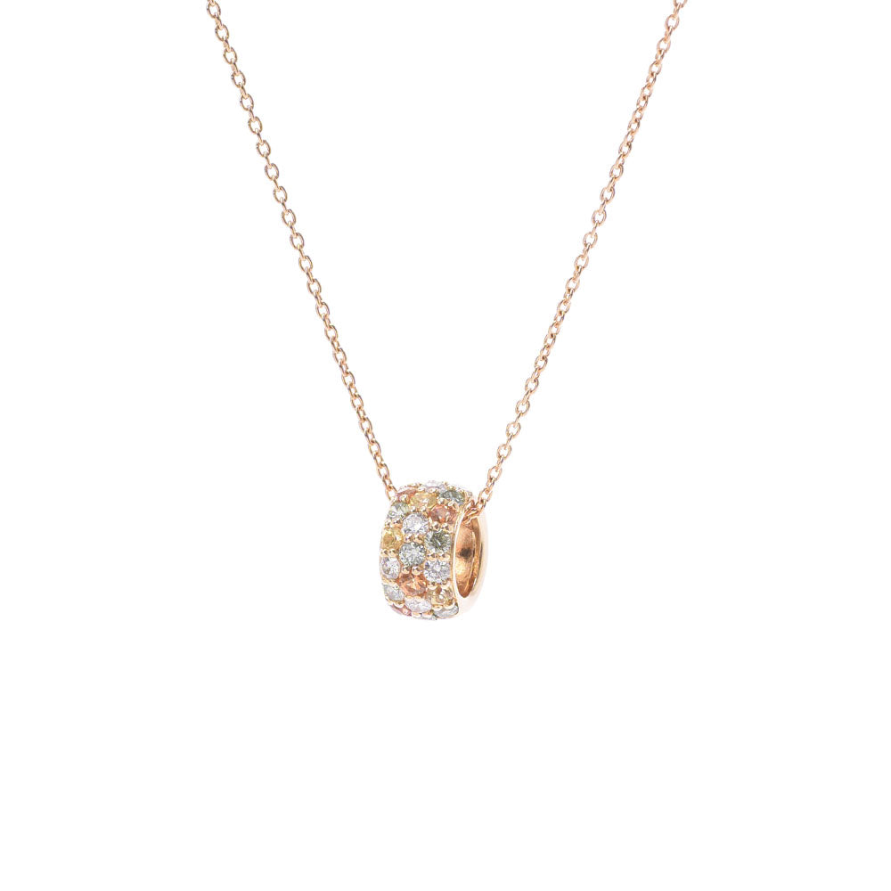 【お歳暮】Ponte Vecchio ポンテヴェキオ サークルモチーフ ダイヤ0.09ct サファイア0.17ct/0.12ct レディース K18YG ネックレス Aランク 中古 