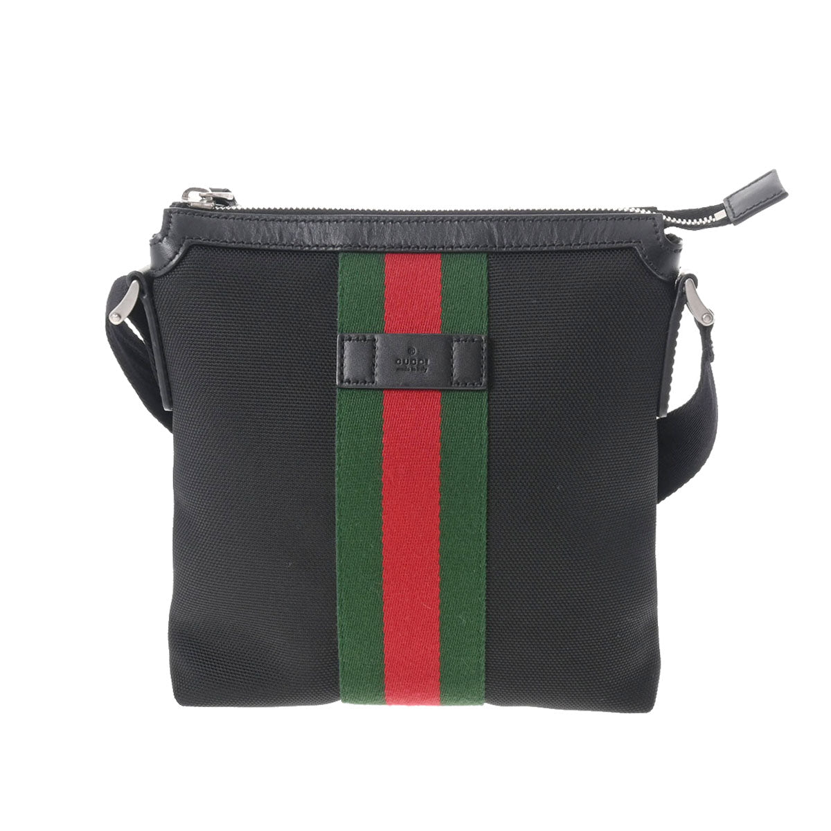 GUCCI グッチ シェリーライン アウトレット品 黒 シルバー金具 631195 レディース ナイロン ショルダーバッグ Aランク 中古 