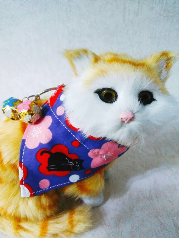 手作 猫 犬 首輪 Extra Small Cat Dog Bandana, Cat Dog Scarf, Pet