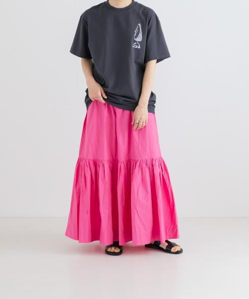 アーバンリサーチ/GANNI　Cotton Poplin Long Flounce Skirt