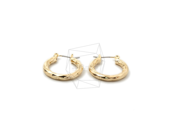 ERG-1514-G【2個入り】ツイストラウンドフープピアス,Twist Round Hoop Earrings