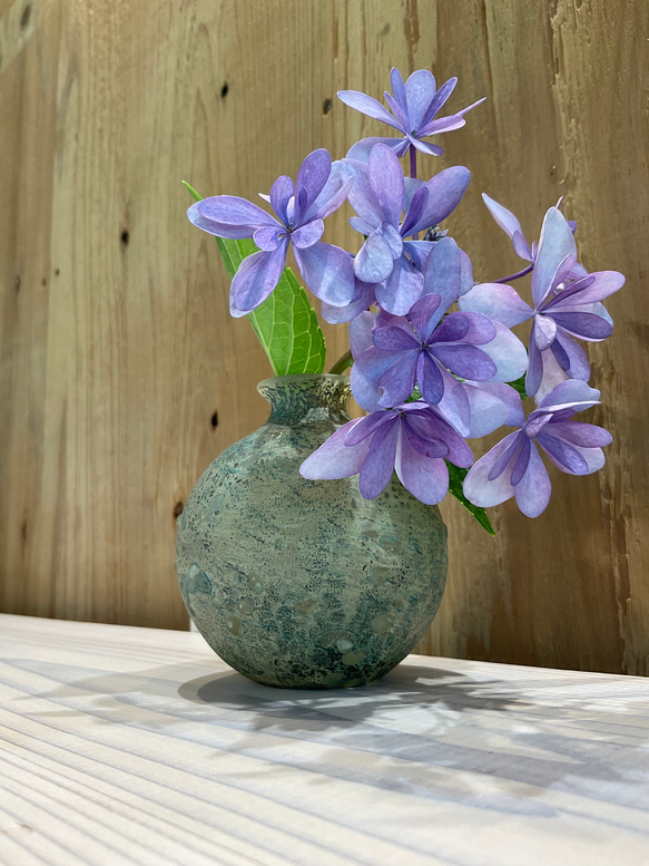 吹きガラス　黄流硝一輪挿し　花器　フラワーベース