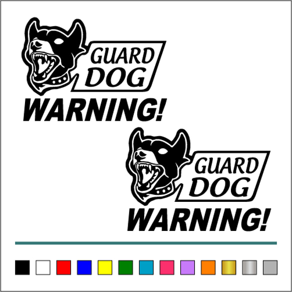 US番犬 001【 WARNINGA GUARD DOG 】ステッカー お得2枚セット【カラー選択可】 送料無料♪