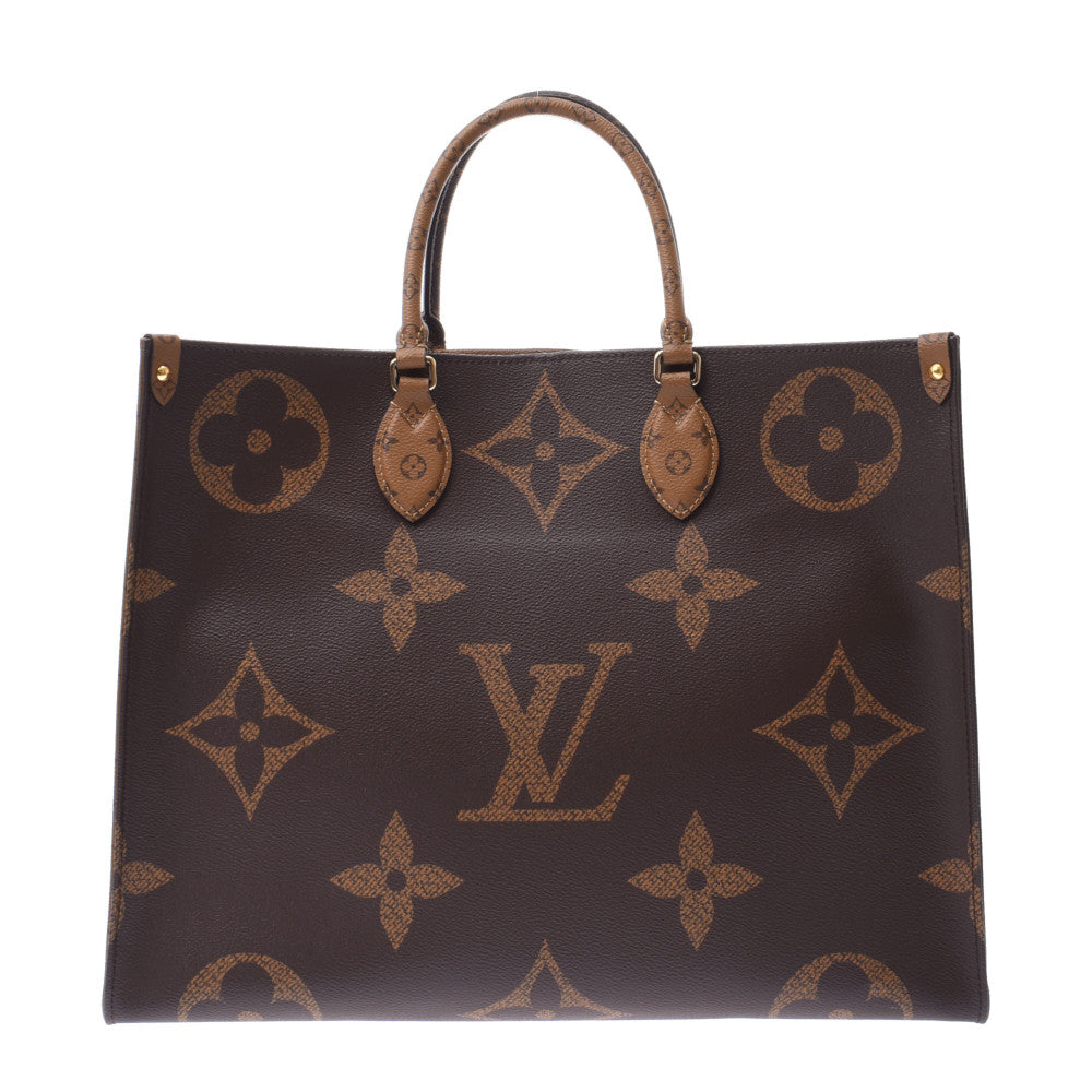 LOUIS VUITTON ルイヴィトン モノグラム リバース オンザゴーGM 2WAYトート ブラウン M45320 ユニセックス モノグラムリバースキャンバス ハンドバッグ Aランク 中古 