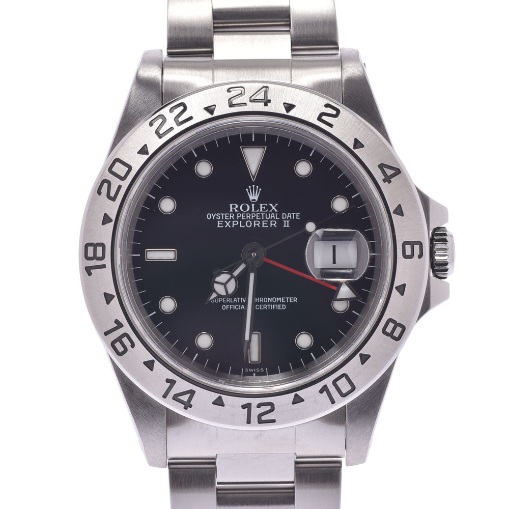 ROLEX ロレックス エクスプローラー2 16570 メンズ SS 腕時計 自動巻き 黒文字盤 Aランク 中古 