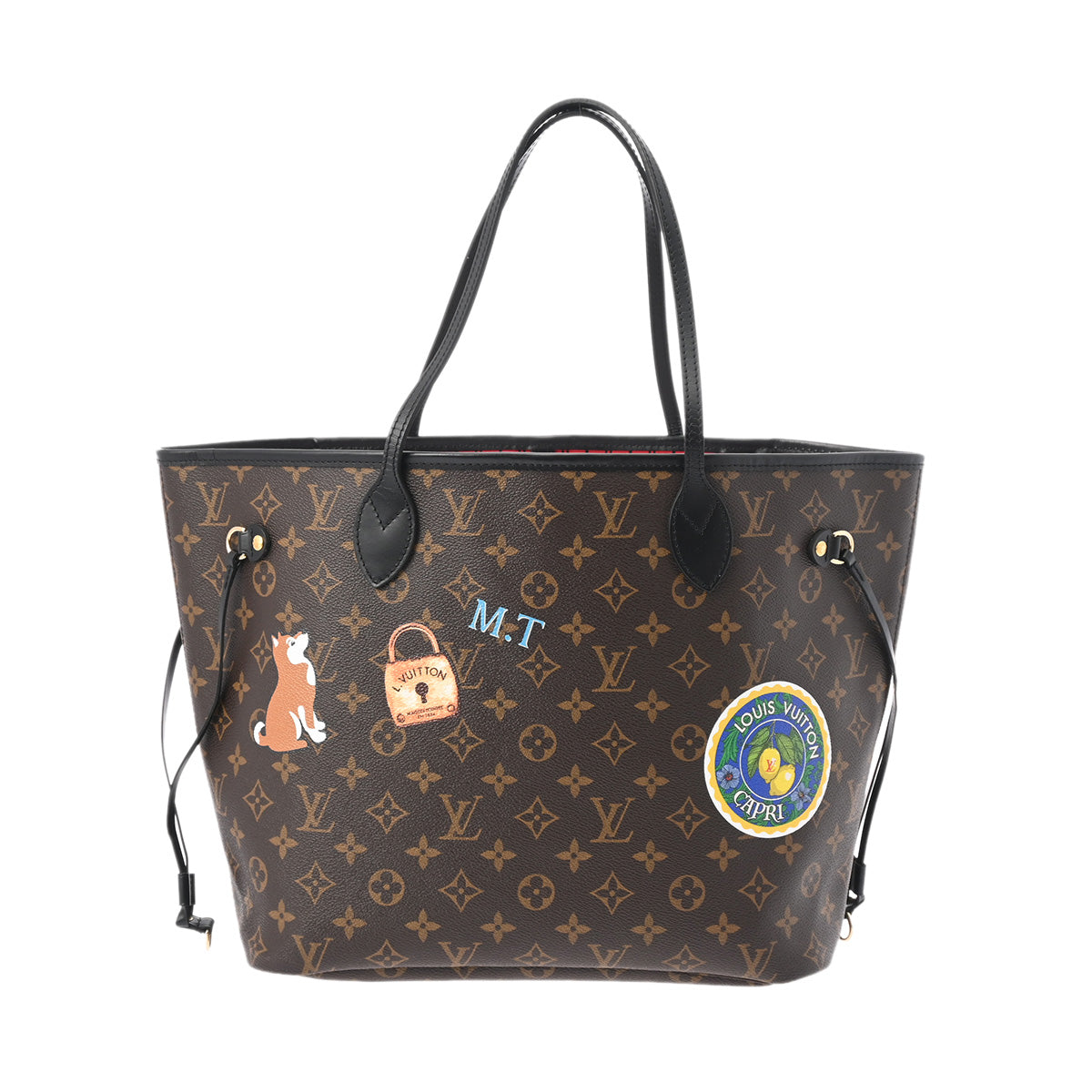 LOUIS VUITTON ルイヴィトン モノグラム ネヴァーフルMM マイLVワールドツアー イニシャル入 ブラウン M42844 レディース モノグラムキャンバス トートバッグ Aランク 中古 