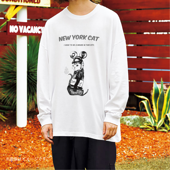 リラックスBIGシルエットTシャツ「NYの猫」/送料無料