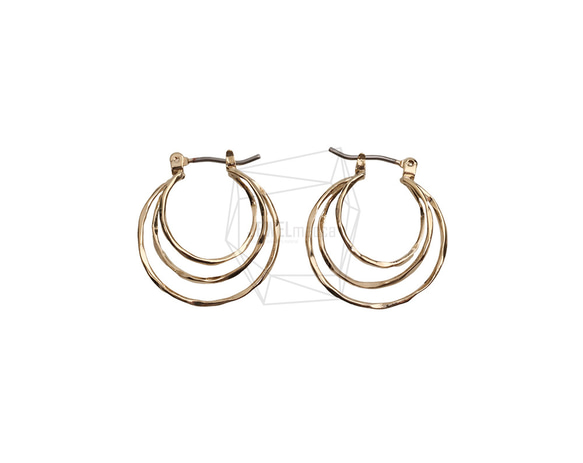 ERG-2541-G【2個入り】トリプルラウンドピアス,Triple round Post Earring