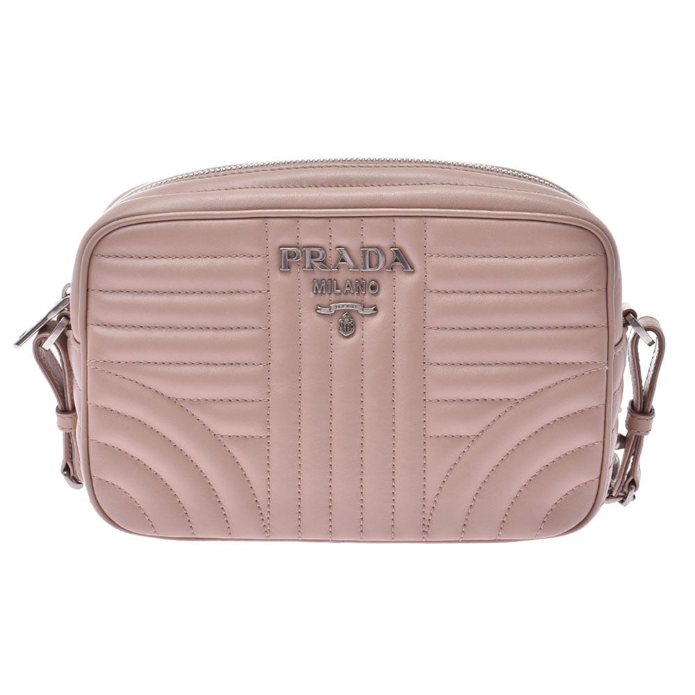 プラダダイアグラム  ピンクベージュ レディース ソフトカーフ ショルダーバッグ 1BH083  PRADA 中古