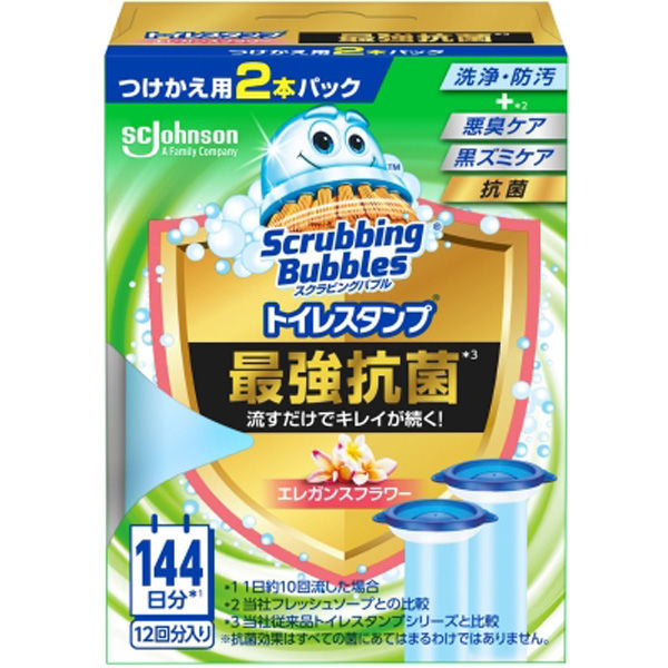 ジョンソン株式会社 スクラビングバブル トイレスタンプ最強抗菌エレガンスフラワー 替え 4901609016187 2本×12点セット（直送品）