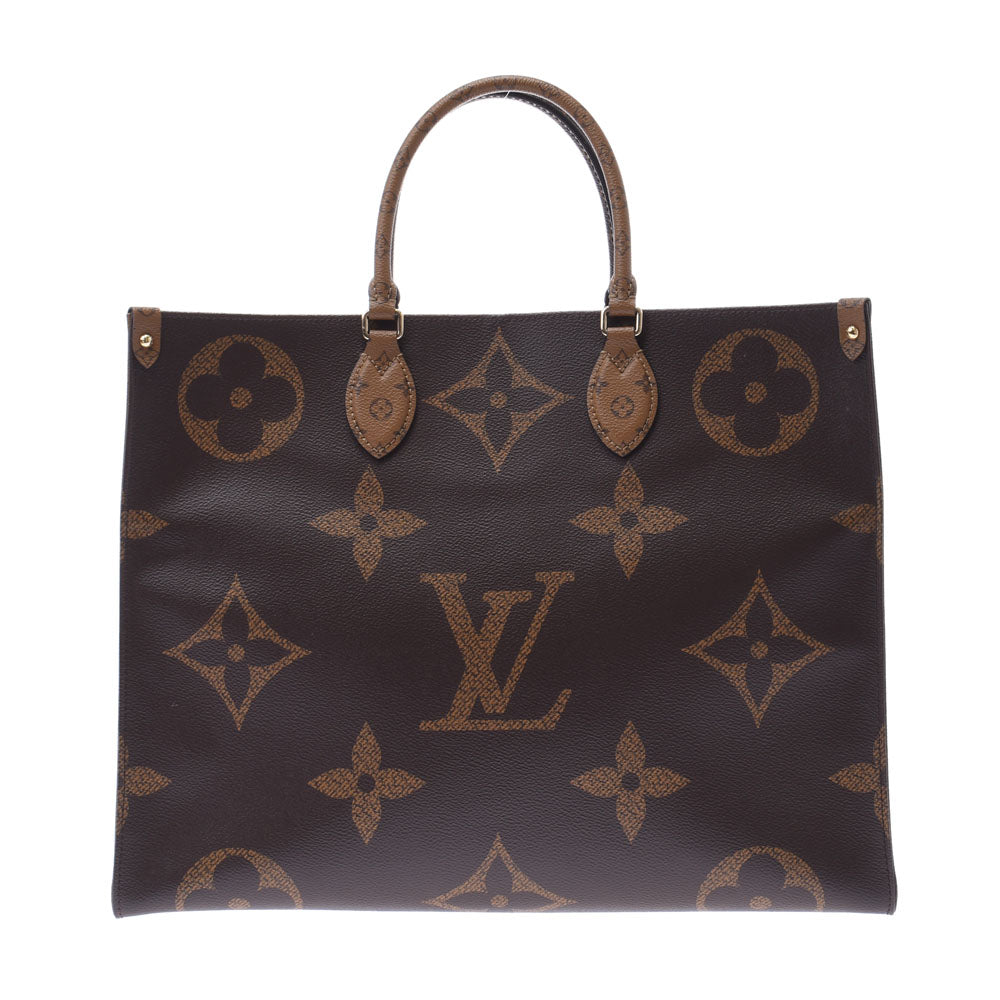 LOUIS VUITTON ルイヴィトン モノグラム リバース オンザゴー GM ブラウン M44576 ユニセックス モノグラムリバースキャンバス 2WAYバッグ ABランク 中古 