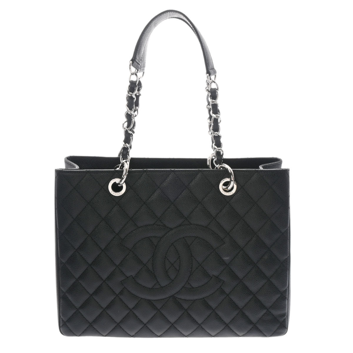 CHANEL シャネル GST グランドショッピングトート 黒 シルバー金具 レディース キャビアスキン トートバッグ 新同 中古 