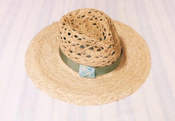 olive raffia hat