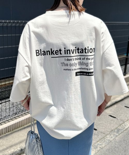 前後ロゴ五分袖オーバーサイズＴシャツ(bel－blc－6115)