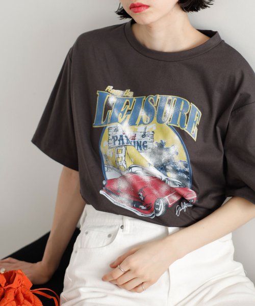 ロックプリントルーズTシャツ