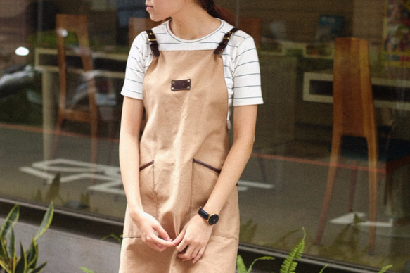 Handmade leather canvas apron