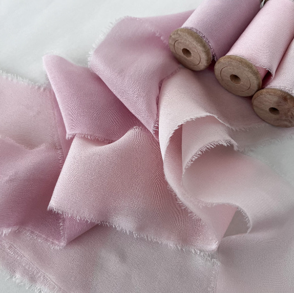 silk ribbon pink group