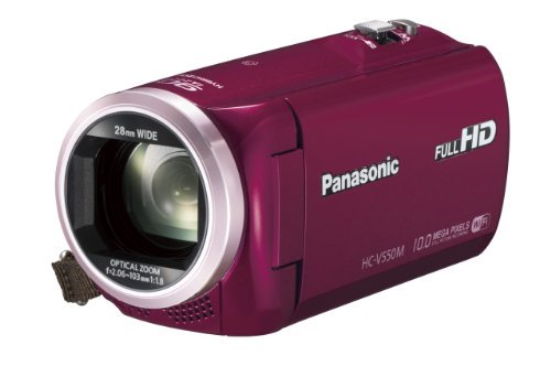 Panasonic デジタルハイビジョンビデオカメラ 内蔵メモリー32GB レッド HC-V550M-R【中古品】