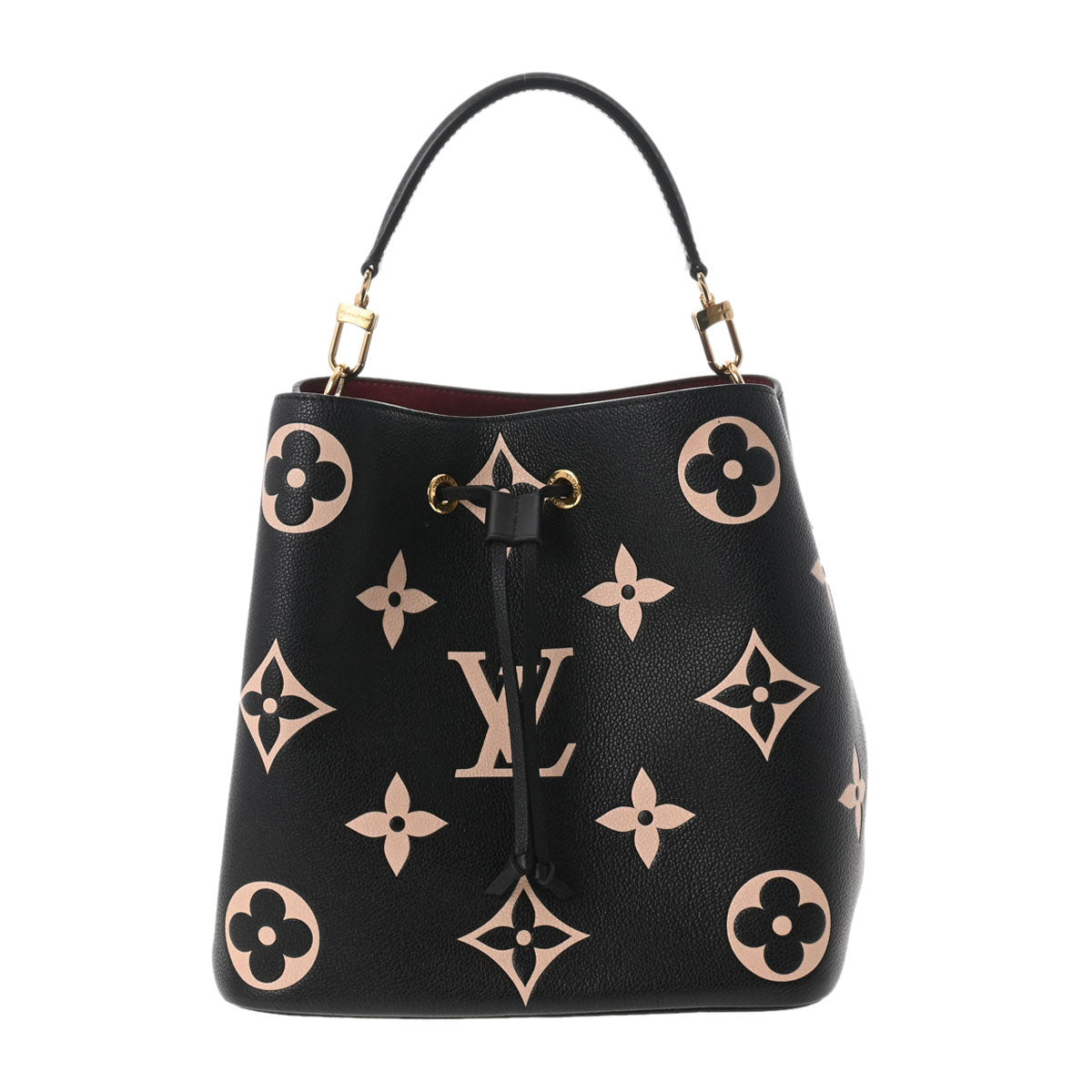 LOUIS VUITTON ルイヴィトン モノグラムアンプラント ネオノエ MM 2WAY ブラック/ベージュ M45497 レディース グレインレザー ショルダーバッグ Aランク 中古 