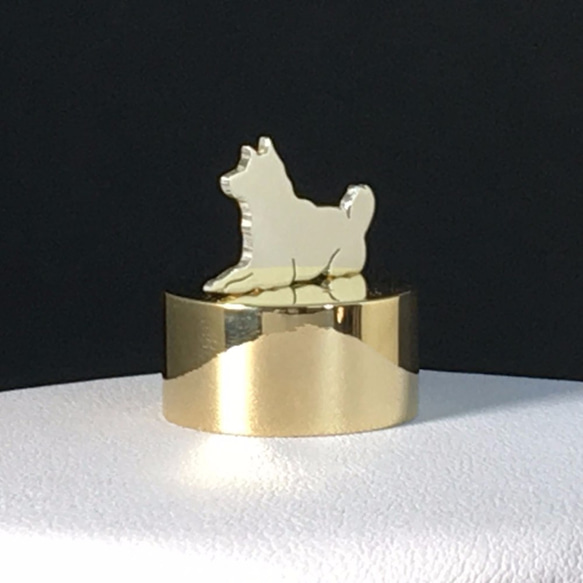 Paper Weight Dog-27 SV+Brass Shiba  [Oder Production]