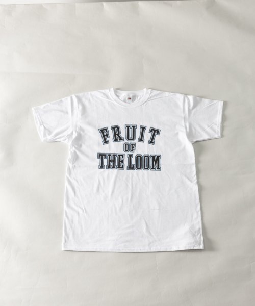 FRUIT OF THE LOOM UNISEX カレッジロゴプリント ショートスリーブTシャツ