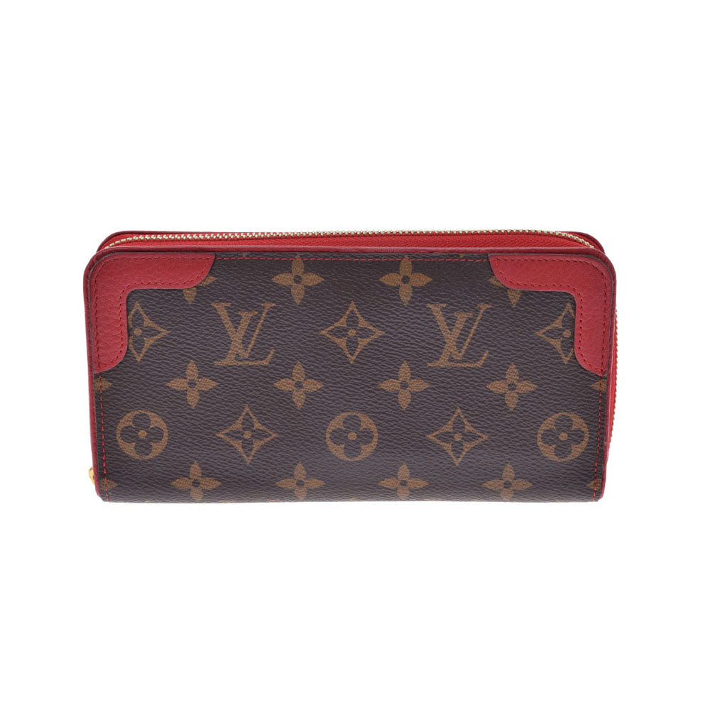 LOUIS VUITTON ルイヴィトン モノグラム ジッピーウォレット レティーロ  スリーズ(赤) M61854 レディース モノグラムキャンバス 長財布 Bランク 中古 