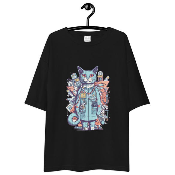 ビッグTシャツ ビッグシルエット 猫ドクター キャットドクター コットンTシャツ：送料無料