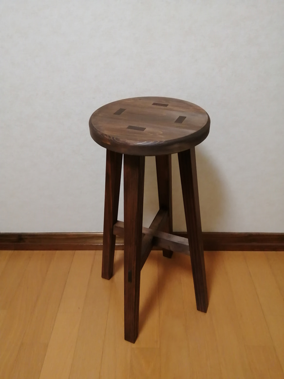 木製スツール　高さ58cm　丸椅子　stool