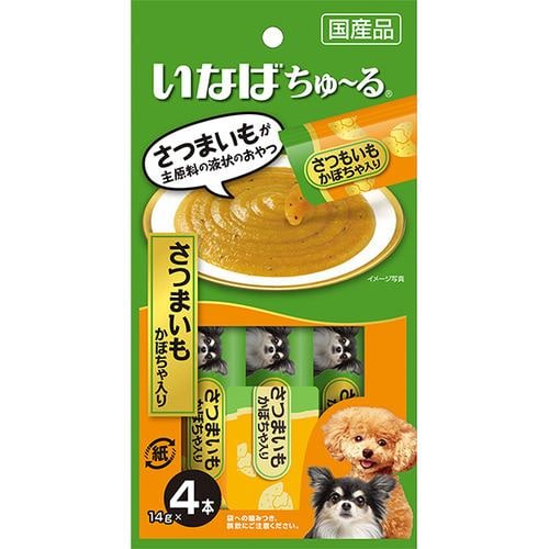 いなばペットフード いなばちゅーる さつまいも かぼちゃ入り 犬用おやつ 14g×4本