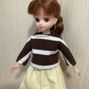 リカちゃん服　カットソーとスカート、バッグ、ピアスのセット