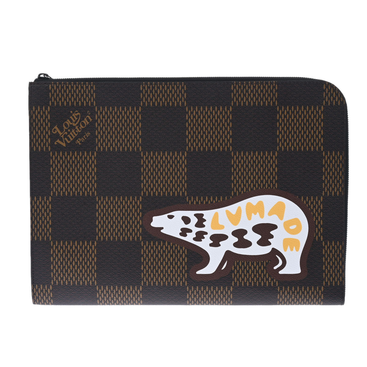 LOUIS VUITTON ルイヴィトン ダミエ ジャイアント ポシェットジュール クラッチバッグ NIGOコラボ ブラウン N60390 メンズ ダミエキャンバス セカンドバッグ 未使用 